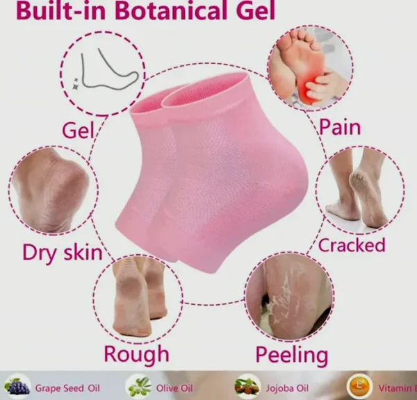 Moisturizing Gel Heel Socks, Open Toe Socks