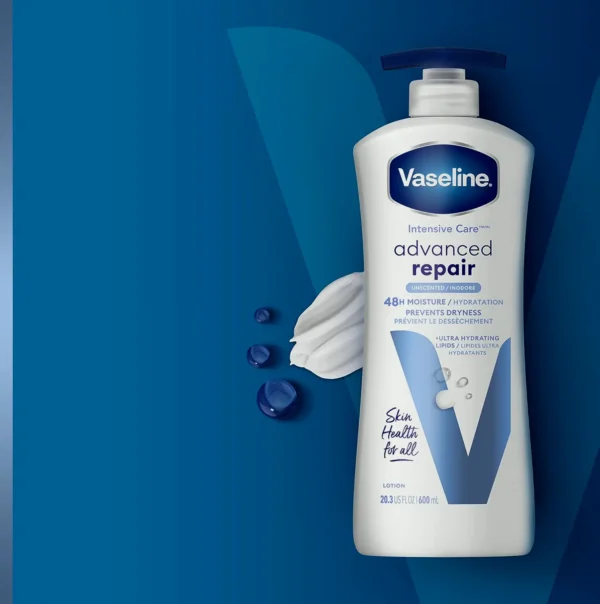 Vaseline Intensive Repair Fragrance-Free Moisturizer, 20.3 oz, Pack of 3