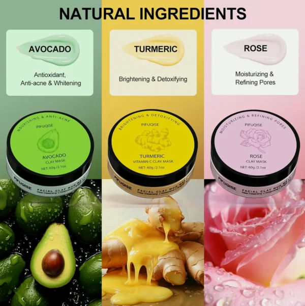 Face Pack Set - Herbal Vit C, Floral Clay
