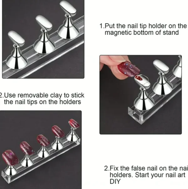 Blulu's 2 Sets Acrylic Nail Practice Stand