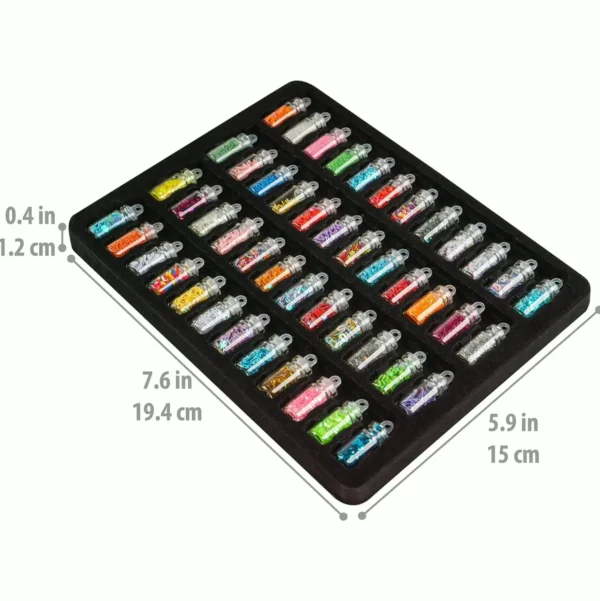 Nail Art Decoration Small Bottles - 48 Containers with Free Tweezers
