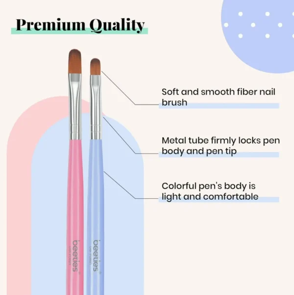 Beetle Gel Brush Set - 7-Piece Nail Brush Kit