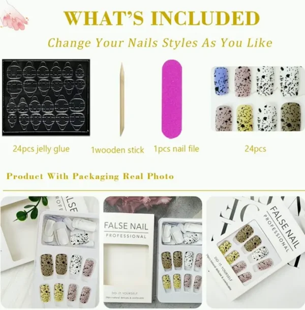 Trendy Easter Press-On Fingernails Set with Fun