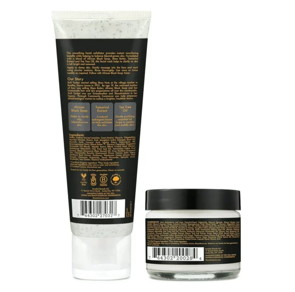 SheaMoisture Black Soap Scrub & Lotion Set For Blemish-Prone Skin