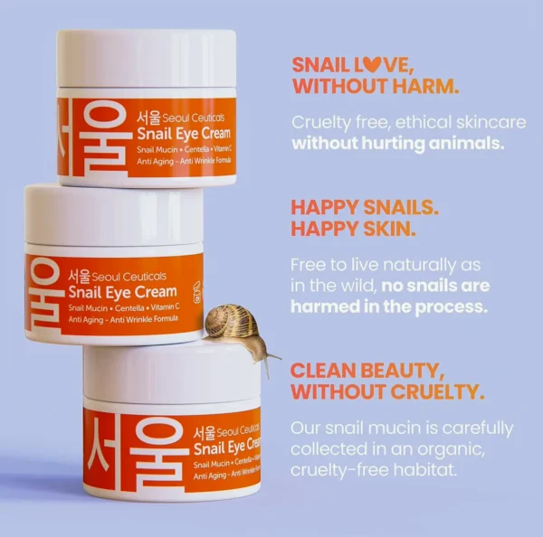 SeoulCeuticals Snail Mucin Under Eye Cream - 97.5% Snail Mucin Formula 0.5 oz