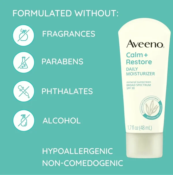 Aveeno Moisturizing Lotion with SPF 30 Sunblock for Delicate Skin  1.7 Fluid Oz
