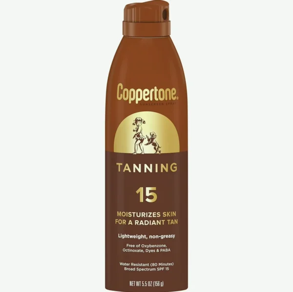 Coppertone Tanning Sun Protection Mist, Waterproof, Five Oz, Set of 3