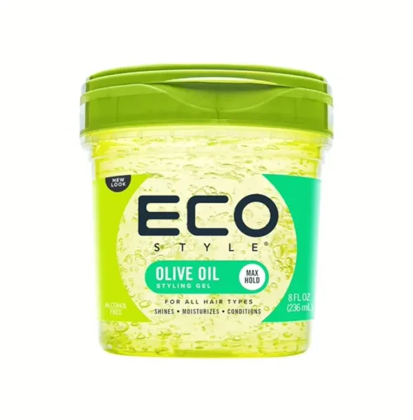 EcoStyler Olive Oil Gel - Moisturizes & Tames Hair Damage - 8 oz