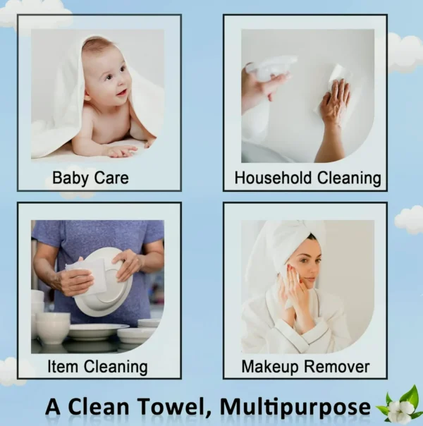 Single-use Face Towel Makeup Remover Wipes, Biodegradable, XL Soft Towels 50 Count