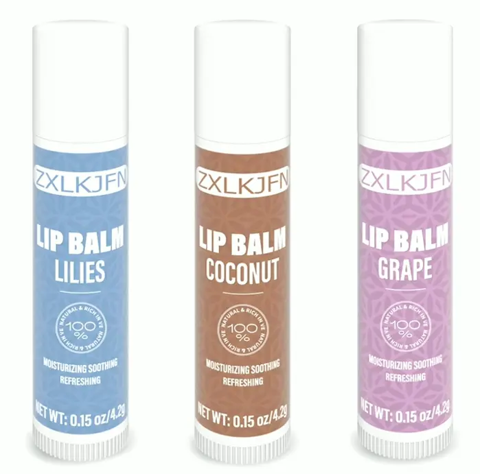 Natural Lip Balm Set - Three Flavors - Completely Pure Hydrator for Chapped & Dry Lips