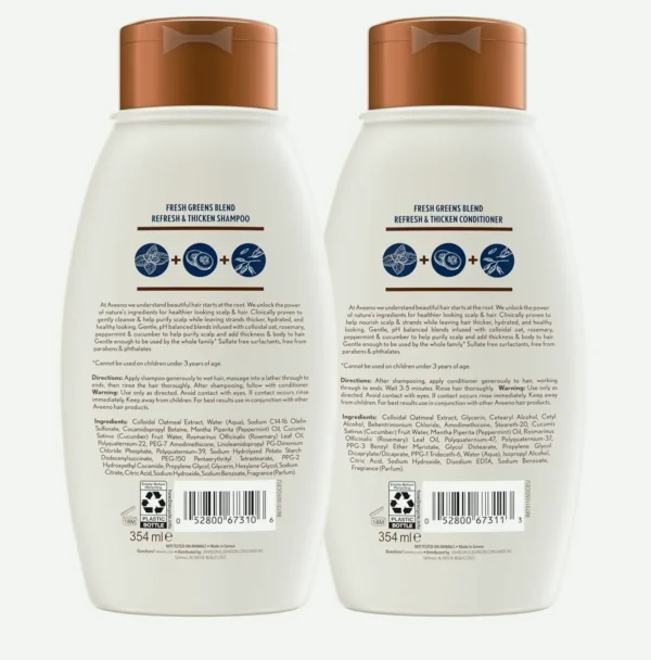 Aveenos Shampoo + Hair Hydrator, Rosemary, Peppermint, & Refreshing Cucumber