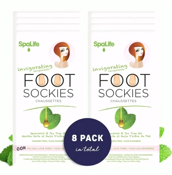 Luxury Soothing Feet Sockies Set of 8 - Spearmint & Tea Tree Oil