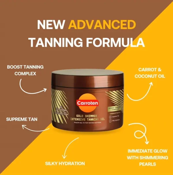Carroten Golden Shimmer Gel for Tanning 5 oz