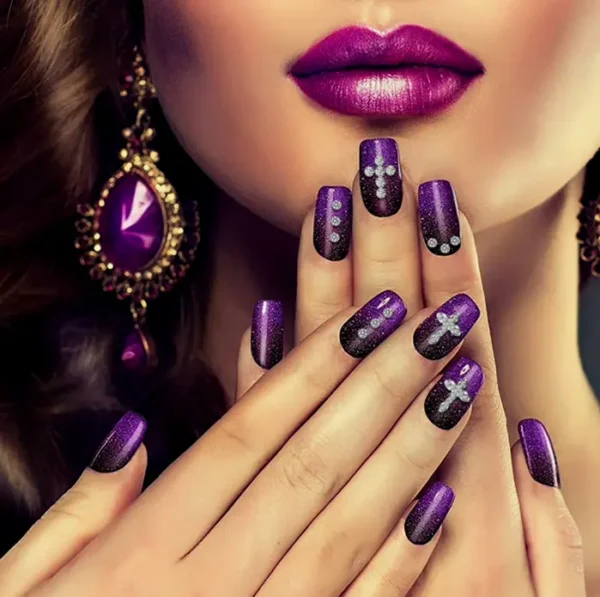 Three-Dimensional Crucifix Manicure Decor - 20pcs Metallic Gems