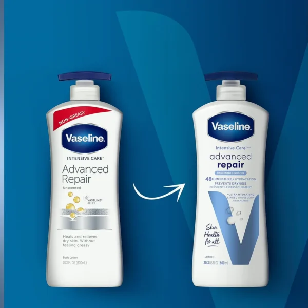 Vaseline Intensive Repair Fragrance-Free Moisturizer, 20.3 oz, Pack of 3