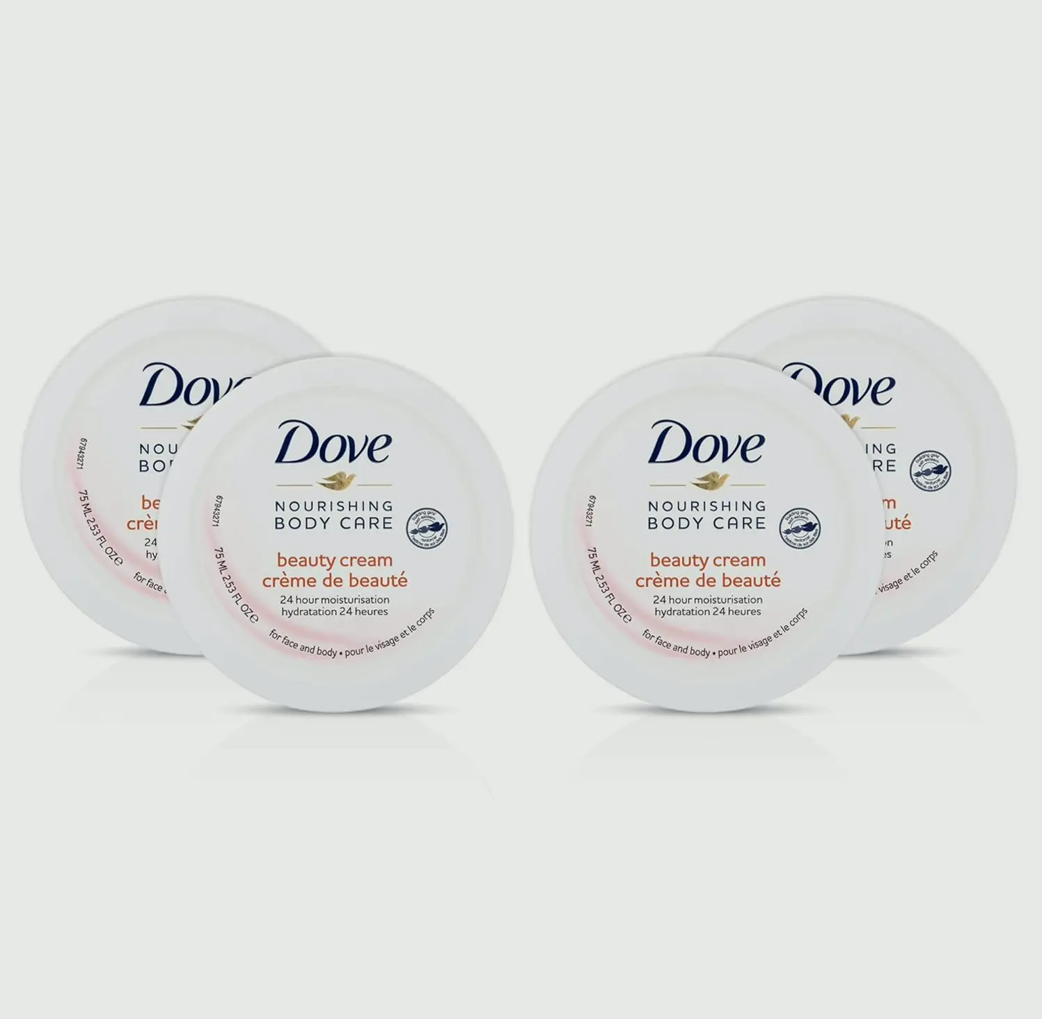 Dove Hydrating Body Cream (4-Pack), 2.53 Oz Jars