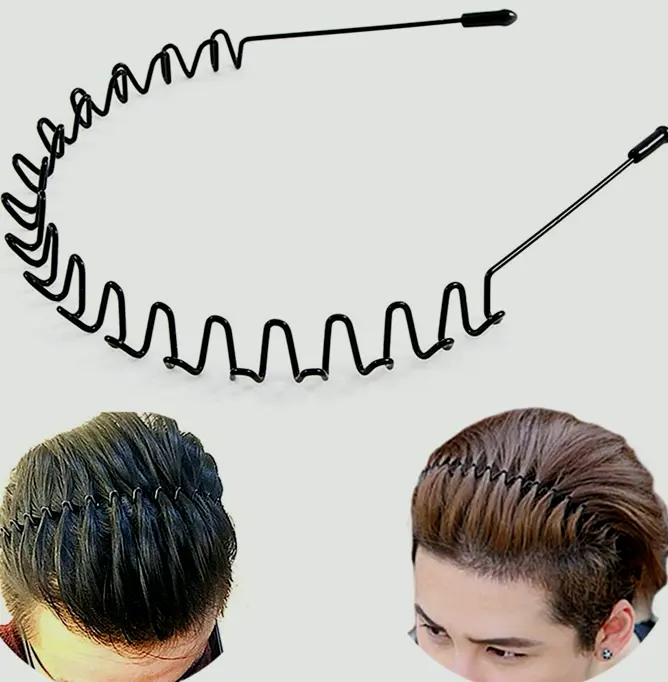 Metal Hair Accessory Universal Black Wavy Hairband
