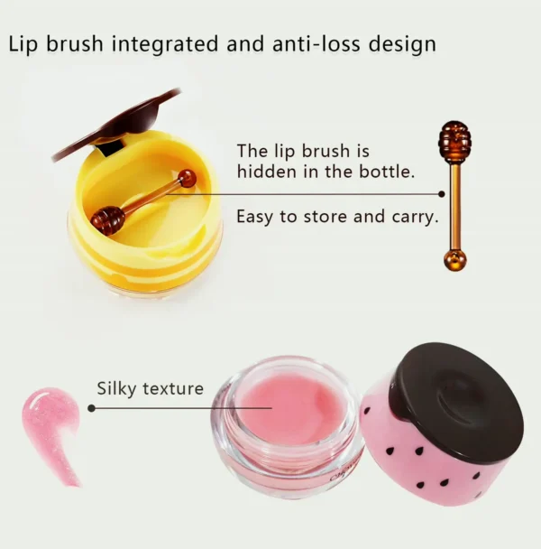 2PCS Honey & Strawberry Lip with Exfoliator Tool