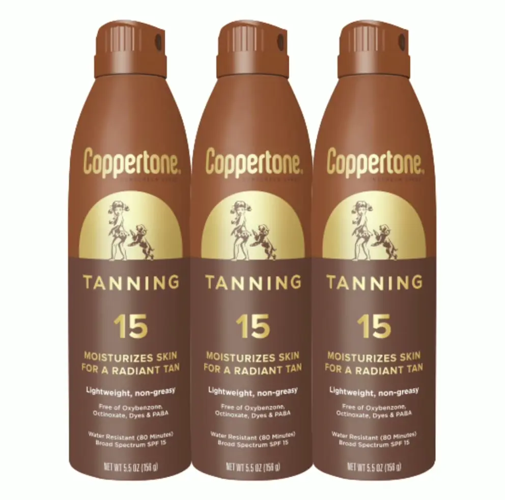 Coppertone Tanning Sun Protection Mist, Waterproof, Five Oz, Set of 3