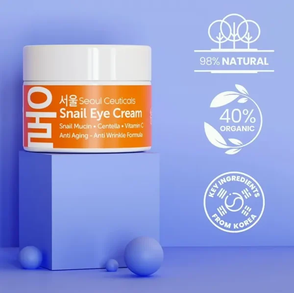 SeoulCeuticals Snail Mucin Under Eye Cream - 97.5% Snail Mucin Formula 0.5 oz