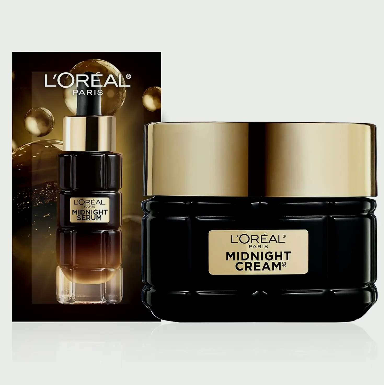 L'Oreal Parisian Age Perfection Anti-Wrinkle Midnight Cream, Reduce Lines & Tighten 1.7oz + Elixir Sample