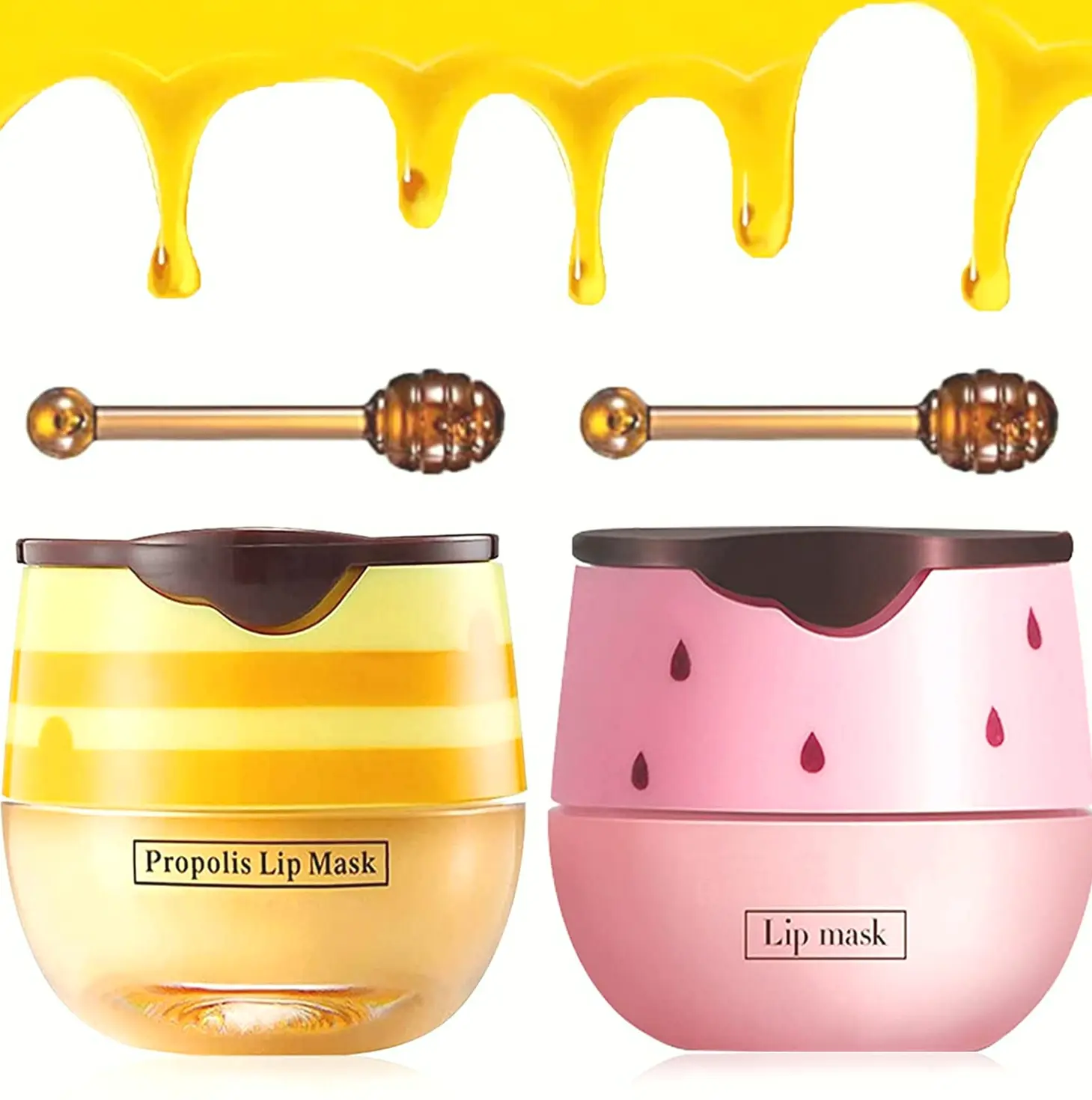 2PCS Honey & Strawberry Lip with Exfoliator Tool