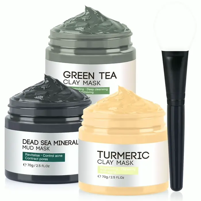 Face Masks for Skincare - Turmeric Vitamin C Clay Mask Set