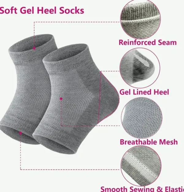 Moisturizing Gel Heel Socks, Open Toe Socks