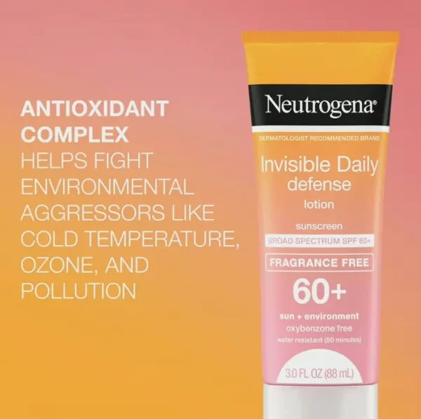 Neutrogena Invisible SPF 60+ Sunscreen Cream, Oxybenzone-Free