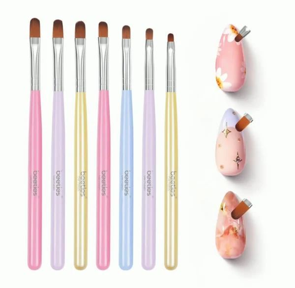 Beetle Gel Brush Set - 7-Piece Nail Brush Kit