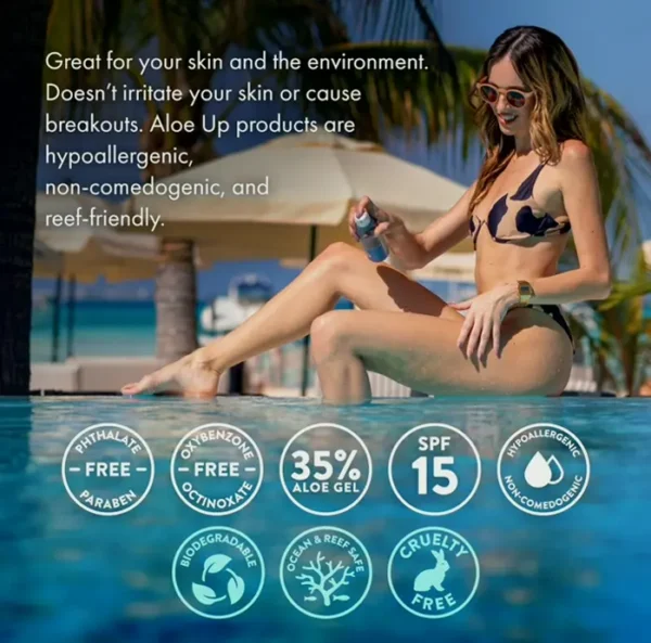 Aloe Up Sport SPF 15 Sunscreen Spray - Wide Spectrum - 6 Oz