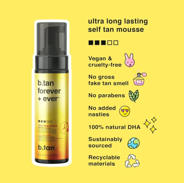 Super Long-Lasting Self Tanner Foam & Mitt Set