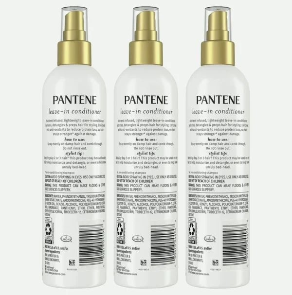 Pantene's Hair-Detangling Mist, Nutrient Enriched, 3 Pieces