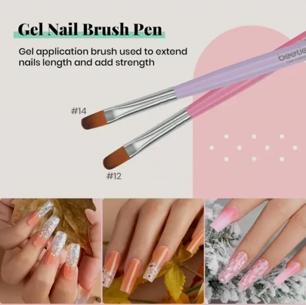 Beetle Gel Brush Set - 7-Piece Nail Brush Kit