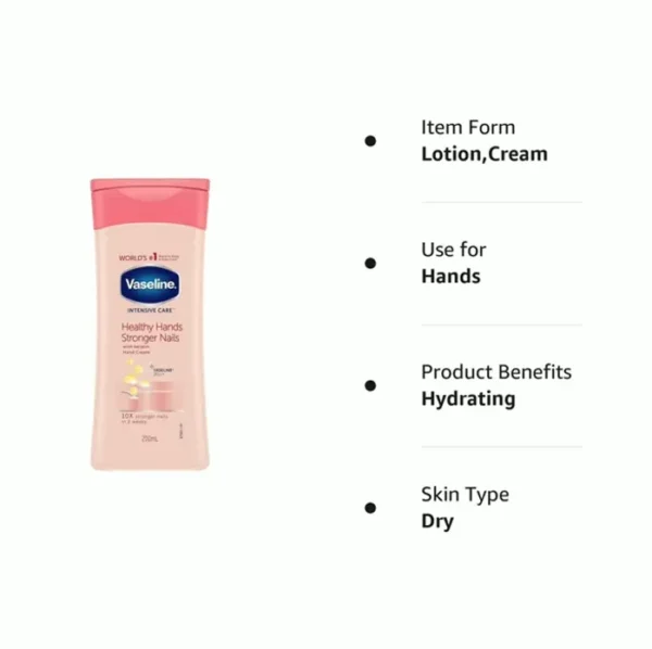 Vaseline Palm Cream with Cuticle Strength, 6.76oz, 3 Pack