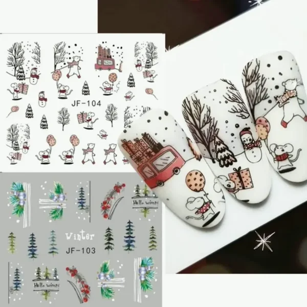 12 Pcs Xmas Nail Stickers Decals