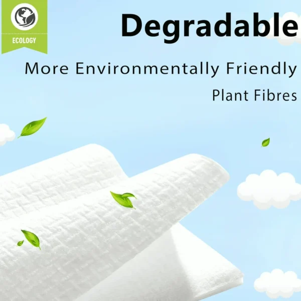 Single-use Face Towel Makeup Remover Wipes, Biodegradable, XL Soft Towels 50 Count