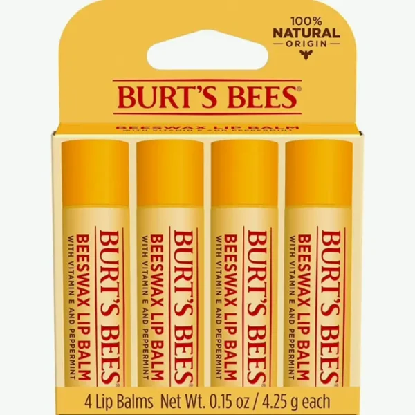 Burts' Bee's Lip Moisturizer - Wax, Organic Source, 4 Tubes