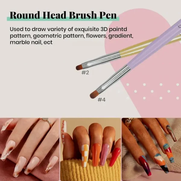 Beetle Gel Brush Set - 7-Piece Nail Brush Kit
